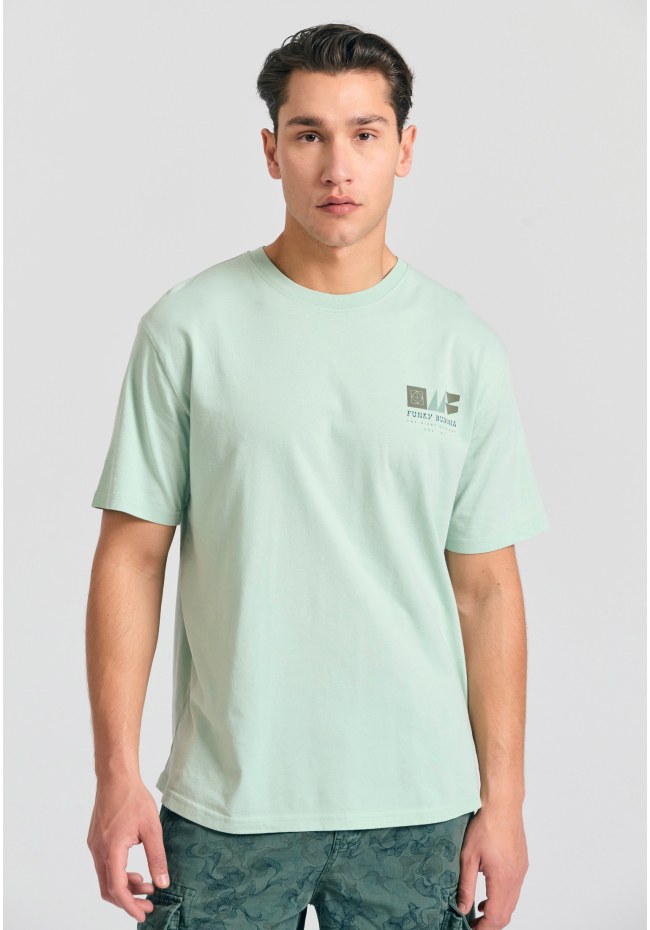 Organic cotton relaxed t-shirt με abstract τύπωμα