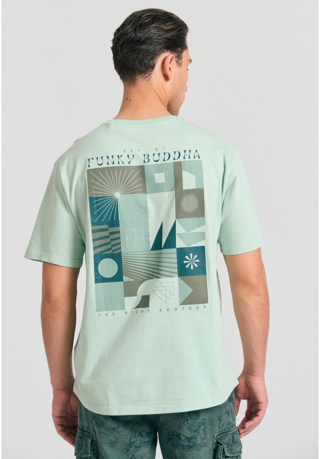 Organic cotton relaxed t-shirt με abstract τύπωμα