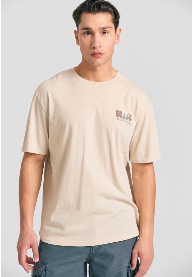 Organic cotton relaxed t-shirt με abstract τύπωμα