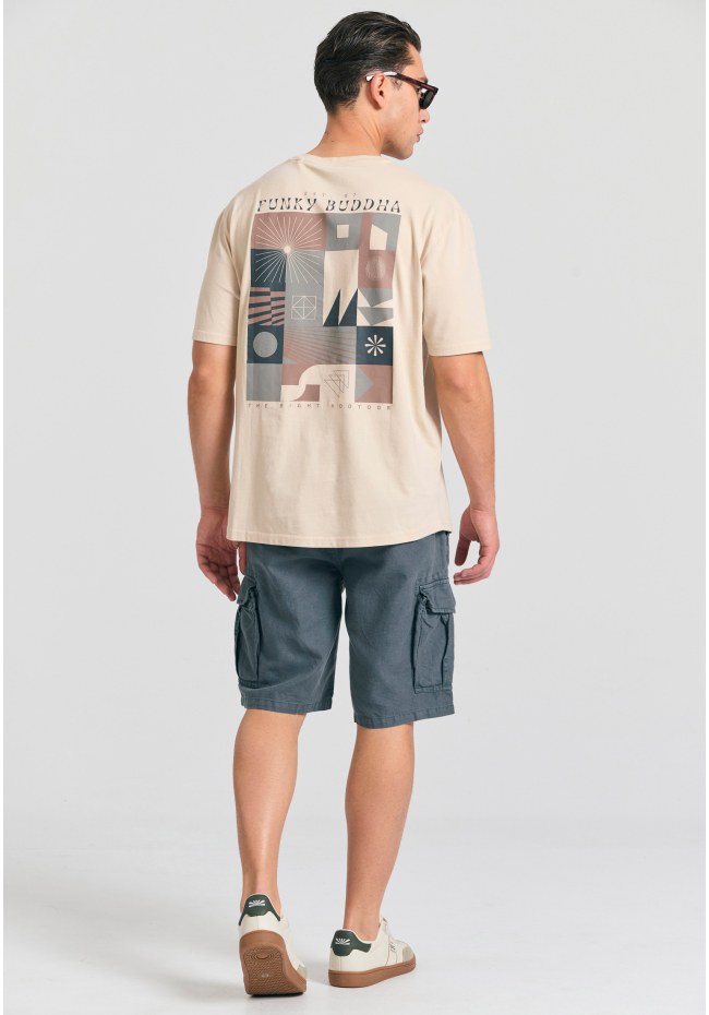 Organic cotton relaxed t-shirt με abstract τύπωμα