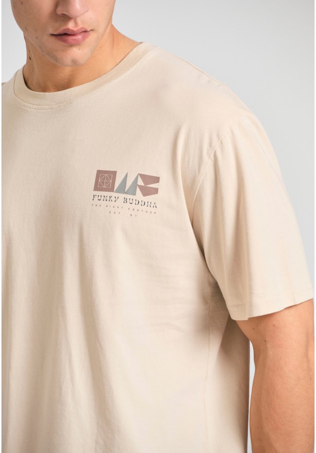 Organic cotton relaxed t-shirt με abstract τύπωμα
