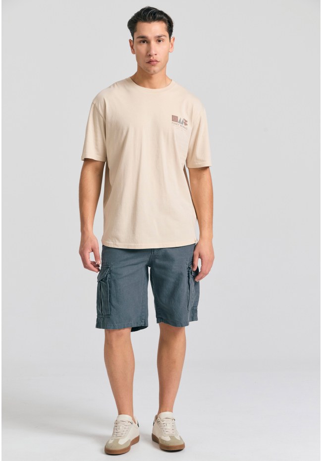 Organic cotton relaxed t-shirt με abstract τύπωμα