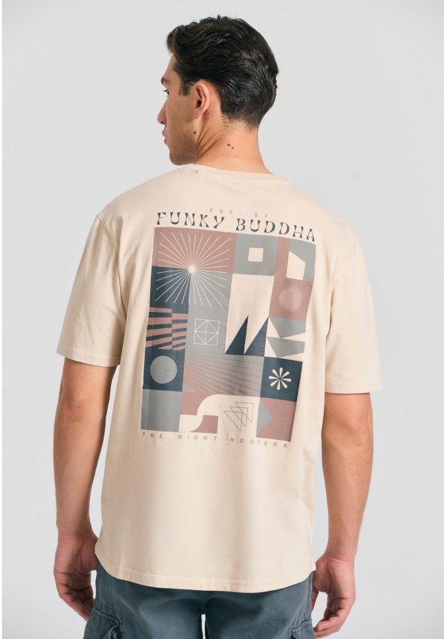 Organic cotton relaxed t-shirt με abstract τύπωμα