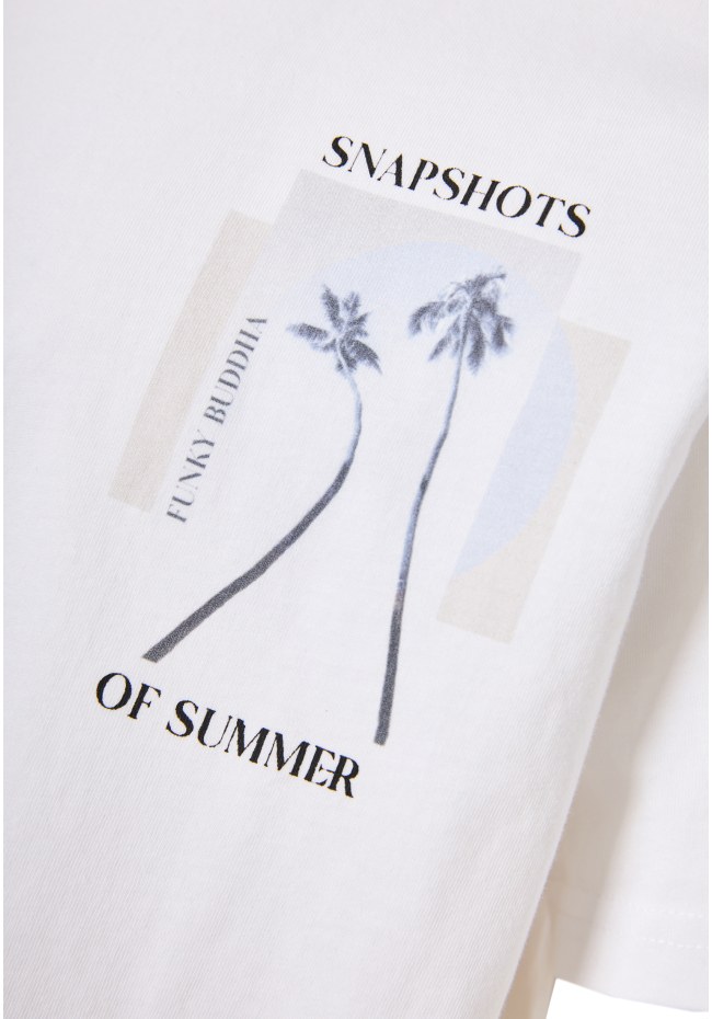 T-shirt with photographic print on the back