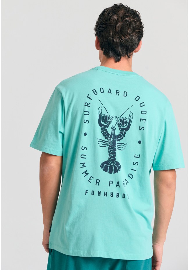 Relaxed fit t-shirt με τύπωμα στην πλάτη