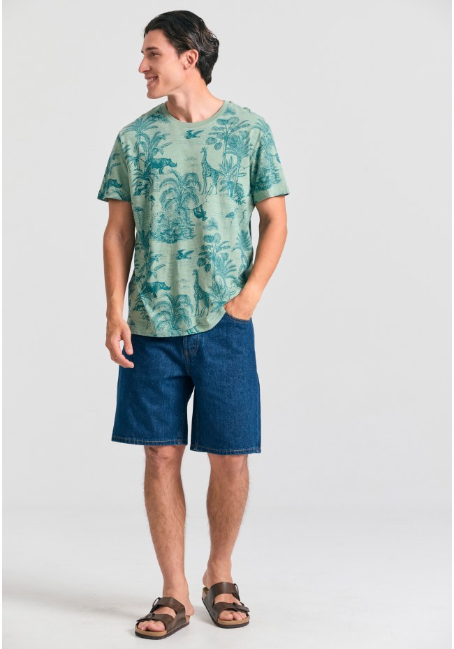 Ανδρικό t-shirt με exotic all over τύπωμα