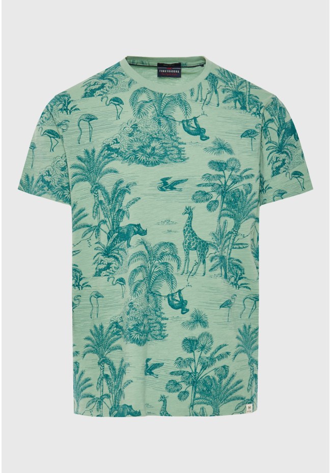 Ανδρικό t-shirt με exotic all over τύπωμα