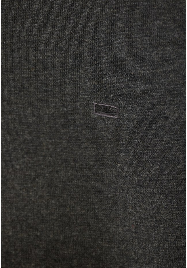 Ανδρικό μονόχρωμο half-zip πλεκτό πουλόβερ