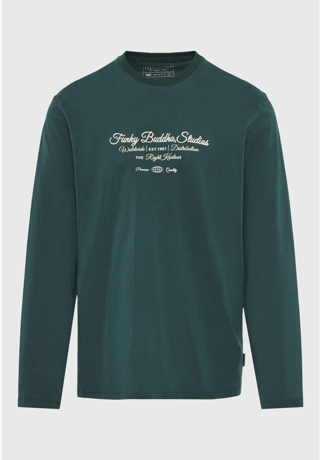Μακρυμάνικο T-shirt με Funky Buddha τύπωμα στο στήθος