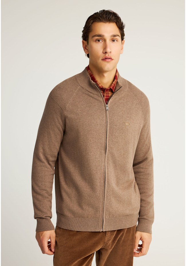 Ανδρική πλεκτή ζακέτα με φερμουάρ