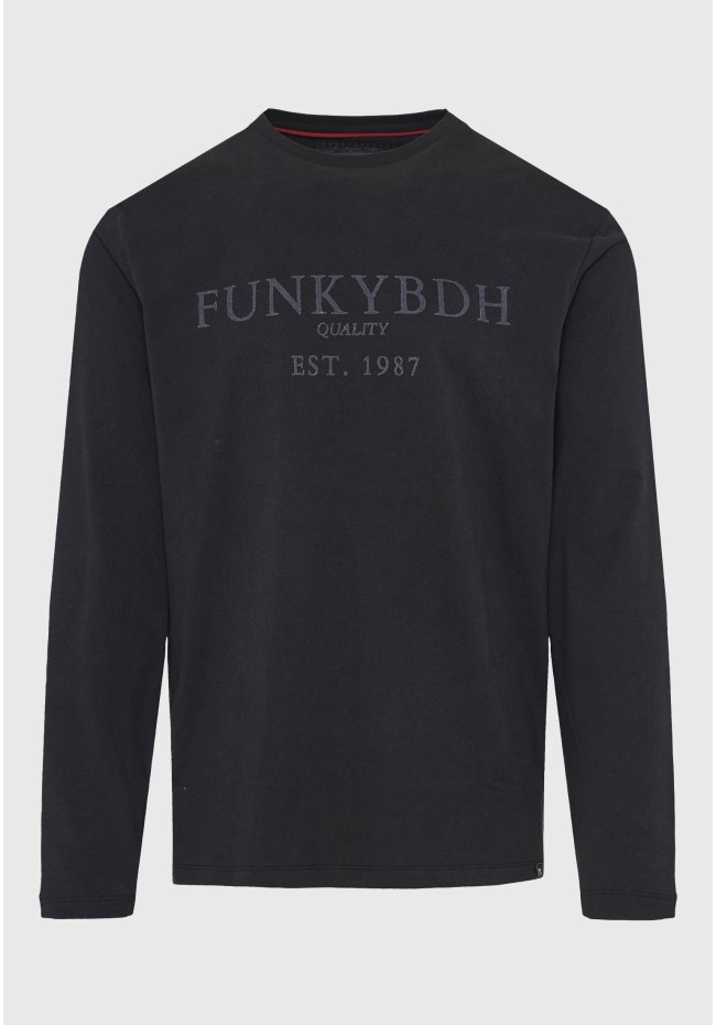 Μακρυμάνικο T-shirt με Funky Buddha τύπωμα στο στήθος