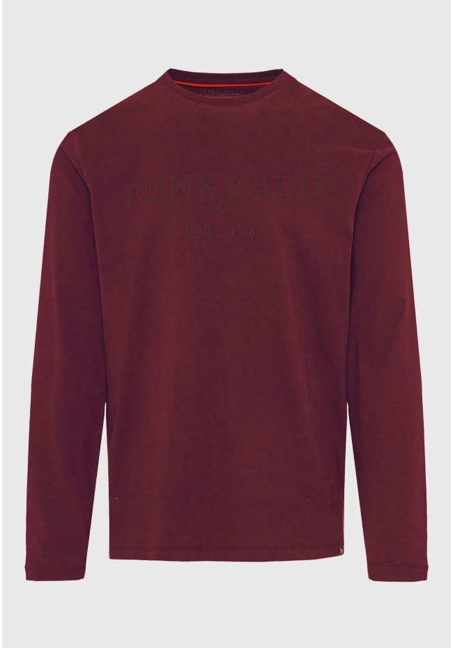 Μακρυμάνικο T-shirt με Funky Buddha τύπωμα στο στήθος