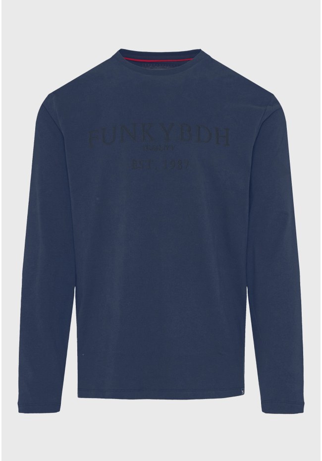 Μακρυμάνικο T-shirt με Funky Buddha τύπωμα στο στήθος