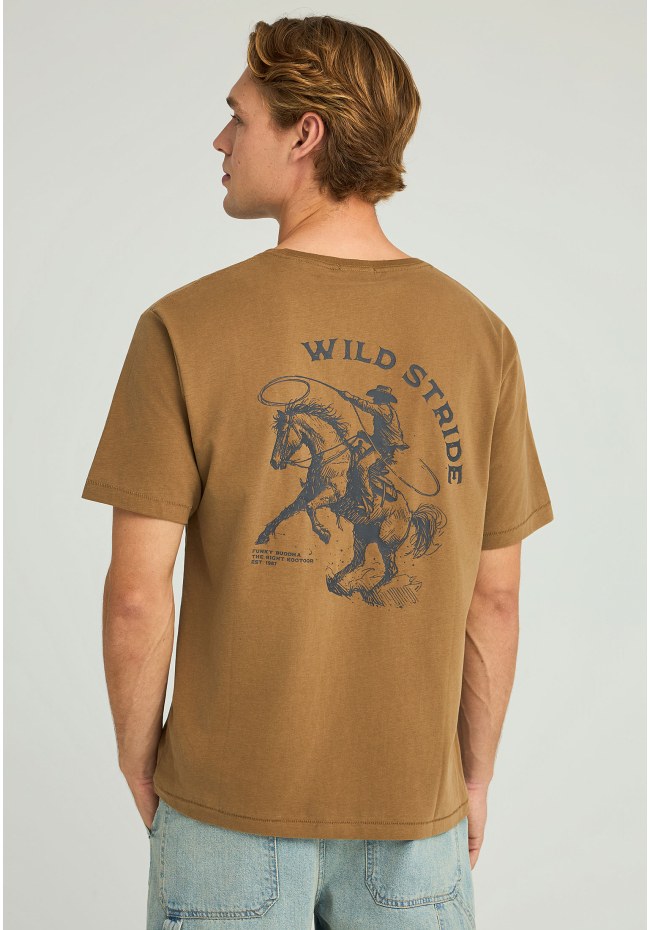 Relaxed fit t-shirt με τύπωμα στην πλάτη