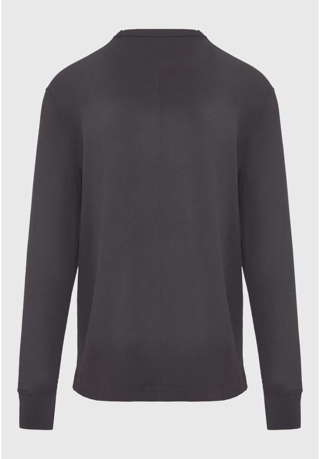 Relaxed fit μονόχρωμη μακρυμάνικη μπλούζα