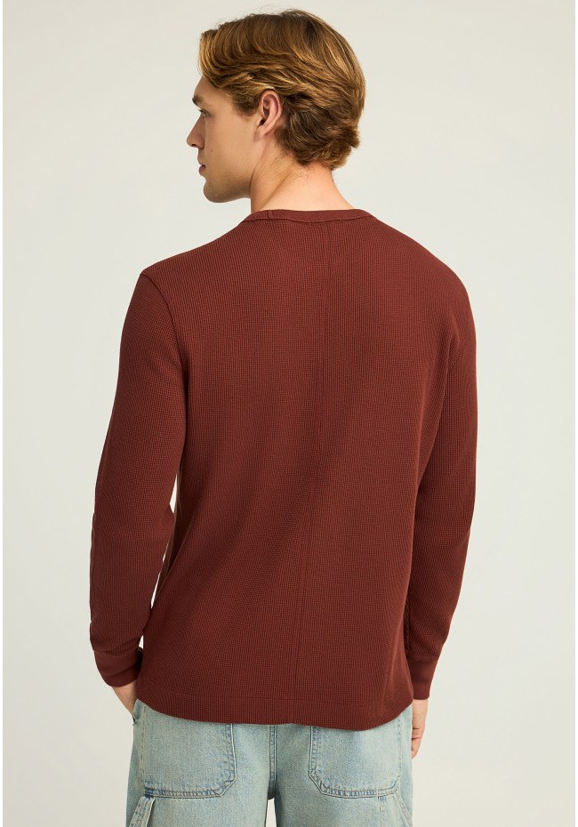 Relaxed fit μονόχρωμη μακρυμάνικη μπλούζα