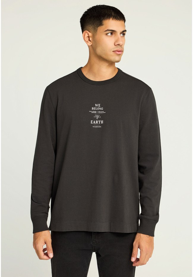 Long-sleeve T-shirt with chest print