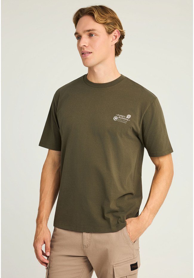 Relaxed t-shirt με vintage τύπωμα στην πλάτη