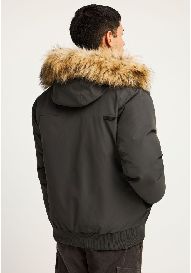 Men's bomber jacket with detachable hood
