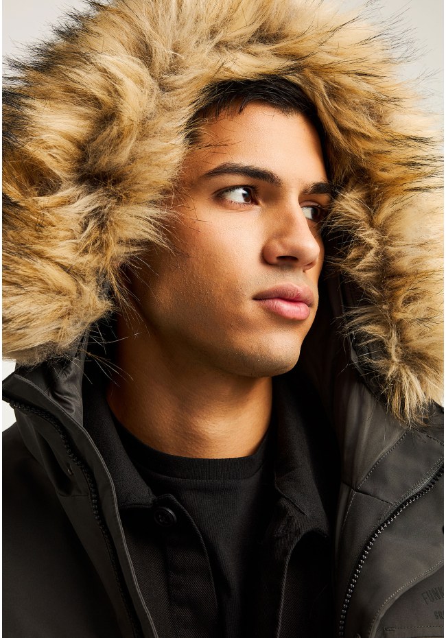 Men's bomber jacket with detachable hood