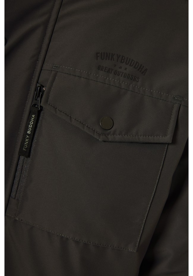 Men's bomber jacket with detachable hood