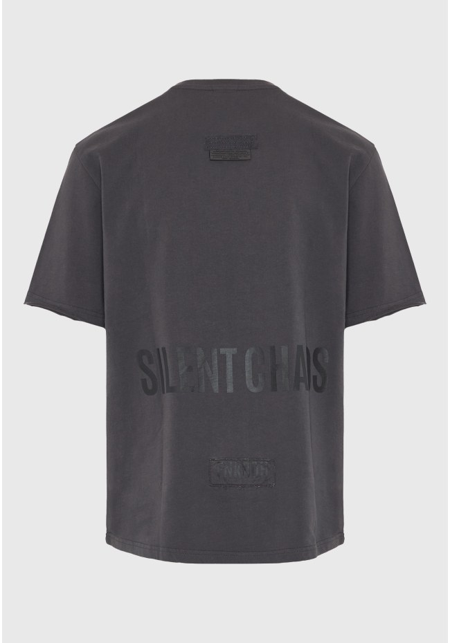 T-shirt με text τύπωμα στην πλάτη