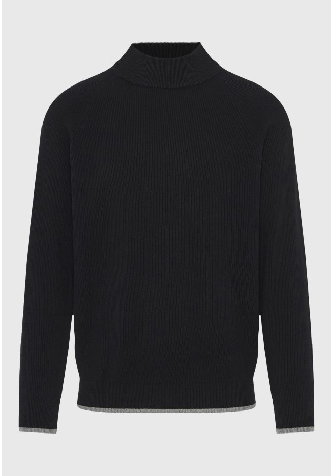 Men's knitted cotton mock neck sweater