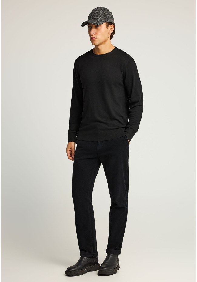 Regular fit men's sweater in melange knit