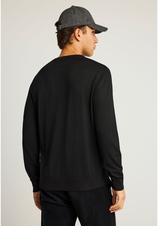 Regular fit men's sweater in melange knit