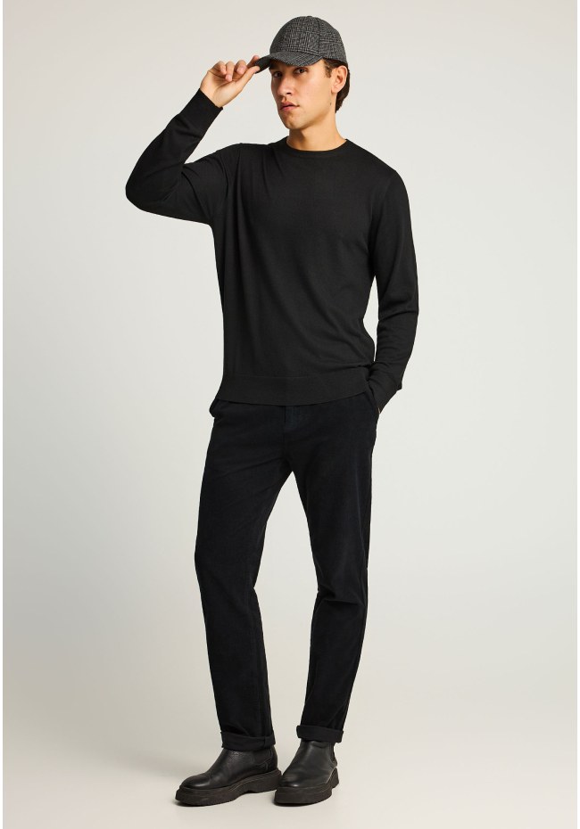 Regular fit men's sweater in melange knit