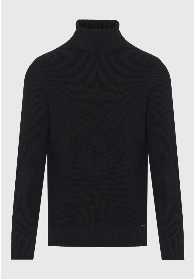 Men's knitted cotton turtleneck sweater