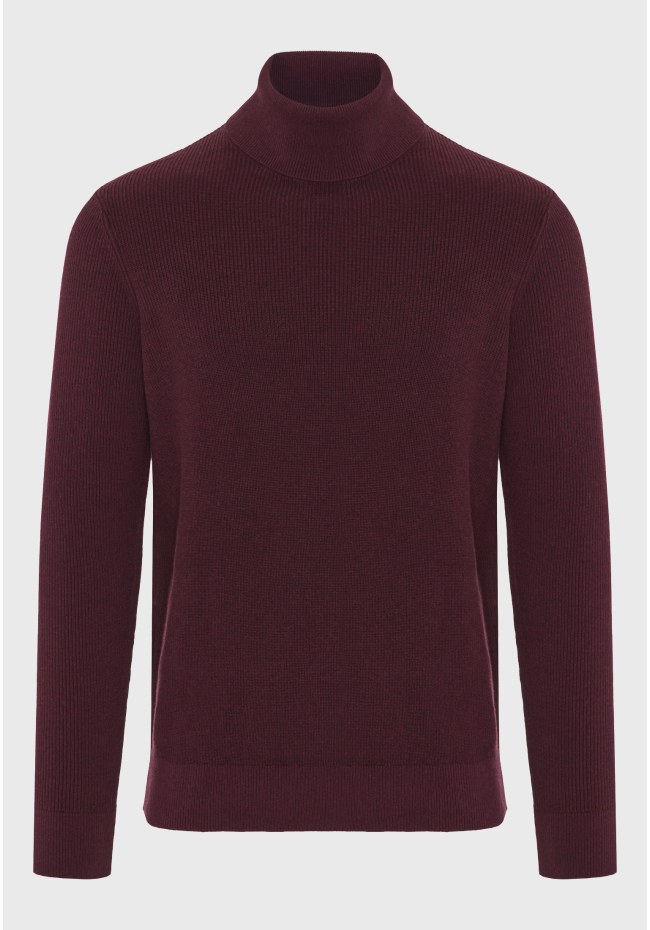 Men's knitted cotton turtleneck sweater