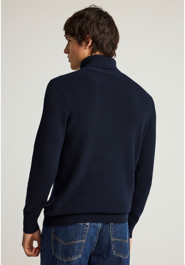 Men's knitted cotton turtleneck sweater