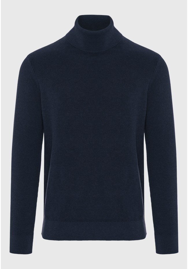 Men's knitted cotton turtleneck sweater