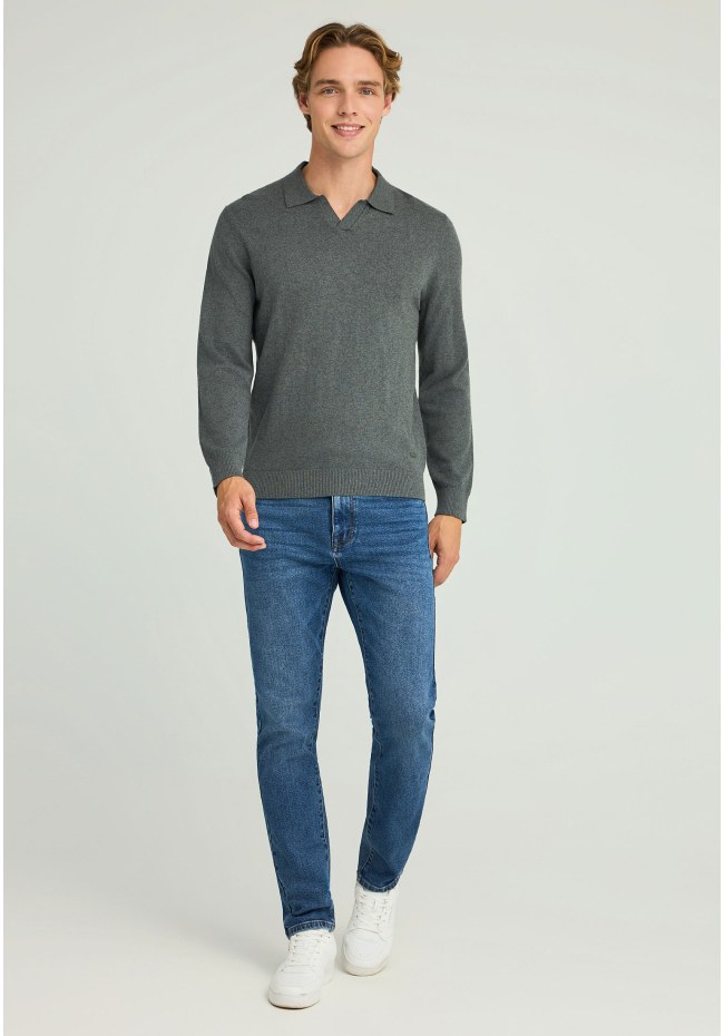 Men's knitted polo sweater