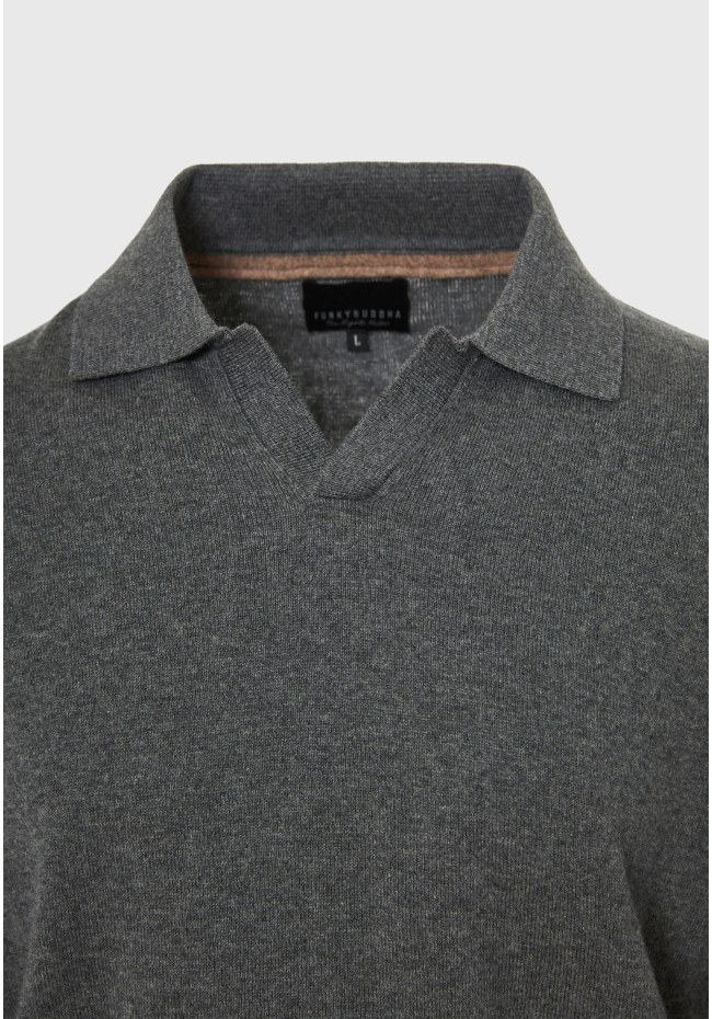 Men's knitted polo sweater