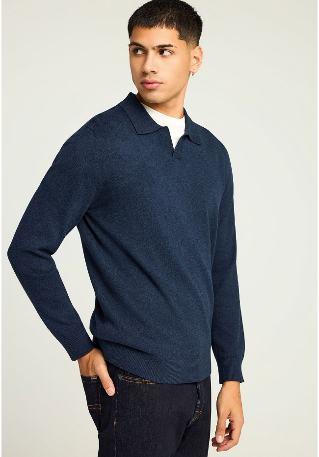 Men's knitted polo sweater