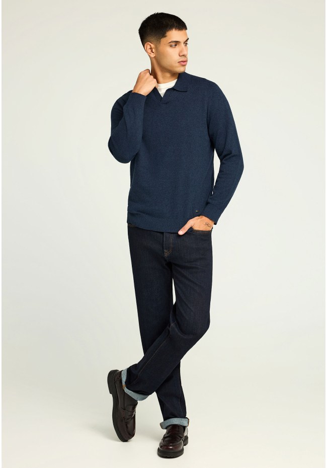 Men's knitted polo sweater