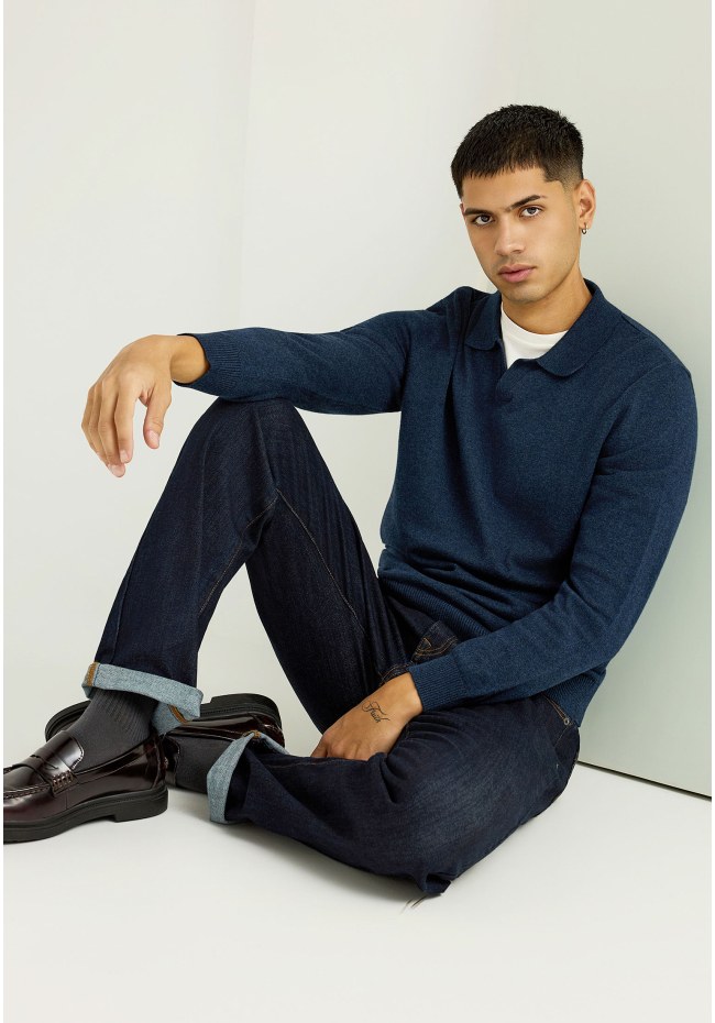 Men's knitted polo sweater