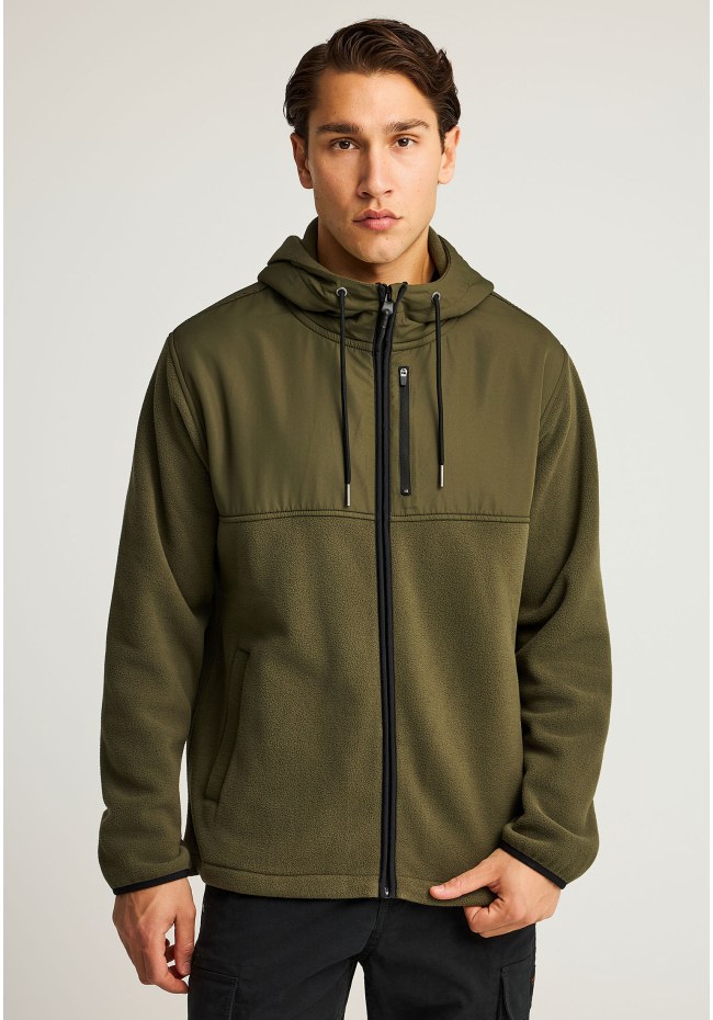 Men's zip-up hoodie in knitted fabric