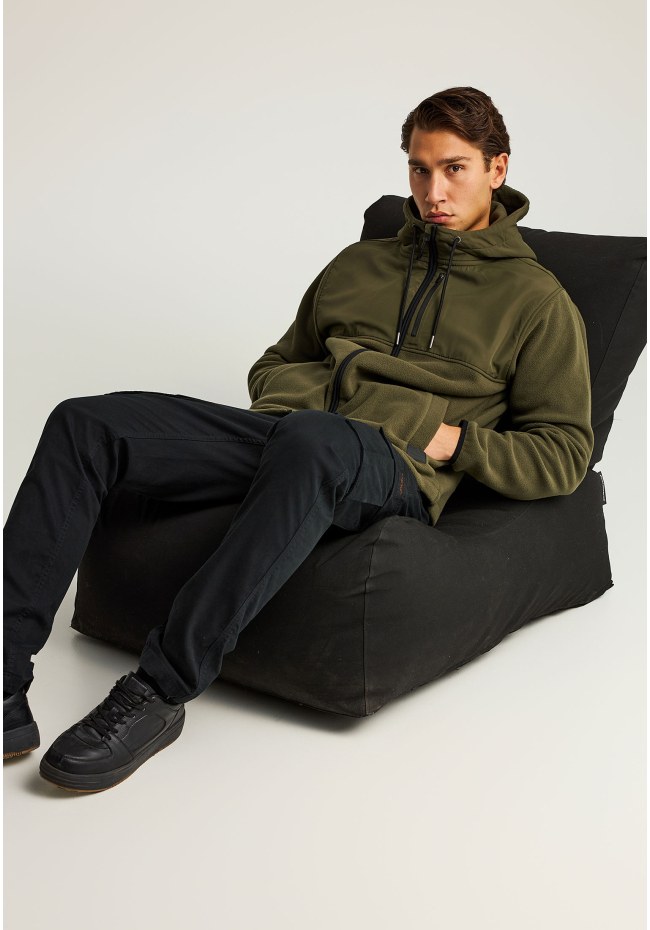 Men's zip-up hoodie in knitted fabric