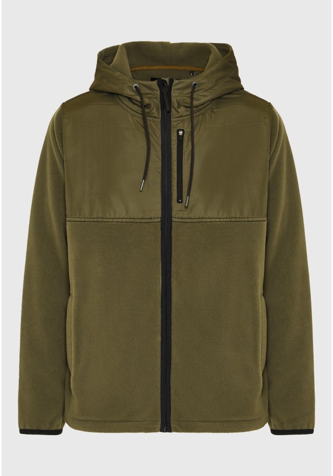Men's zip-up hoodie in knitted fabric