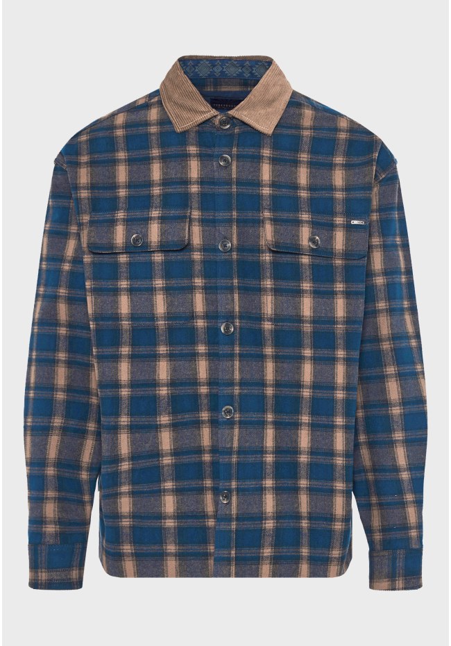 Men's plaid cotton overshirt