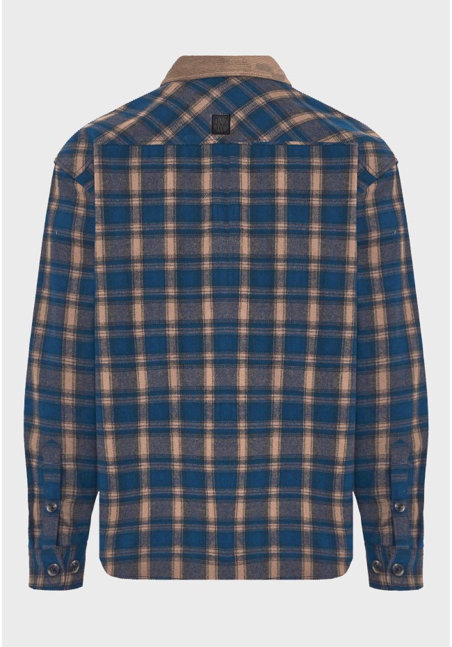 Men's plaid cotton overshirt