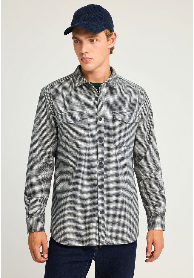 Men's plaid cotton overshirt