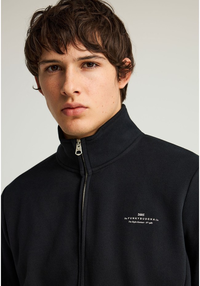 Men's plain zip-up hoodie