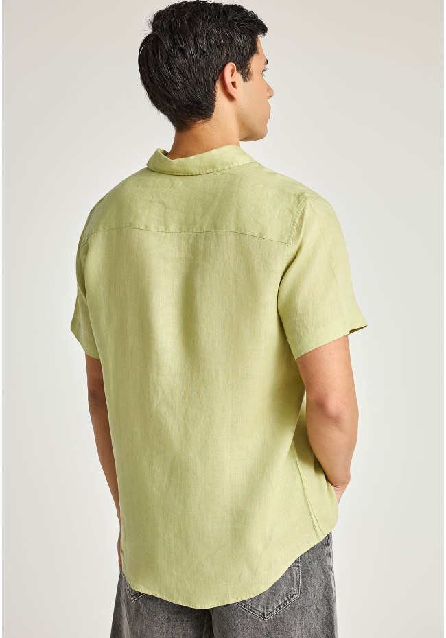 Ανδρικό λινό πουκάμισο με κοντό μανίκι - The essentials