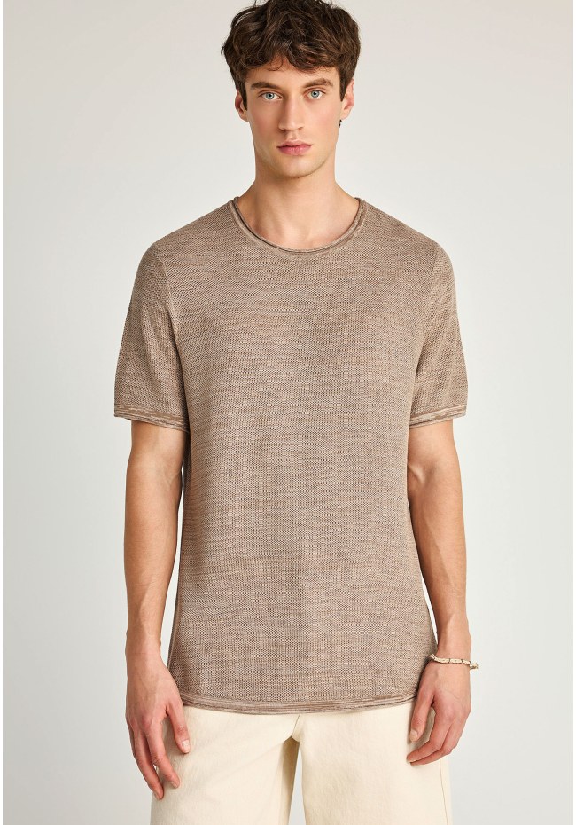 Regular fit garment dyed πλεκτή μπλούζα