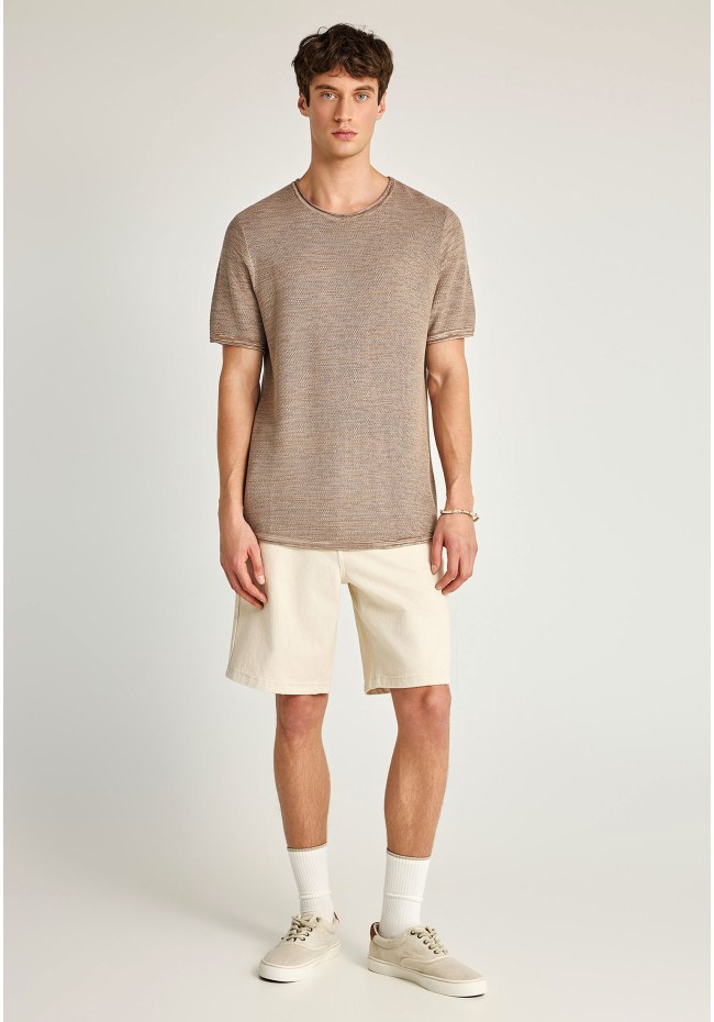 Regular fit garment dyed πλεκτή μπλούζα