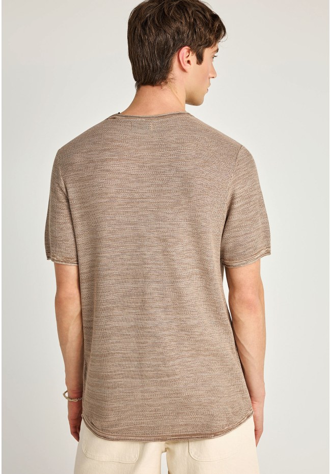 Regular fit garment dyed πλεκτή μπλούζα